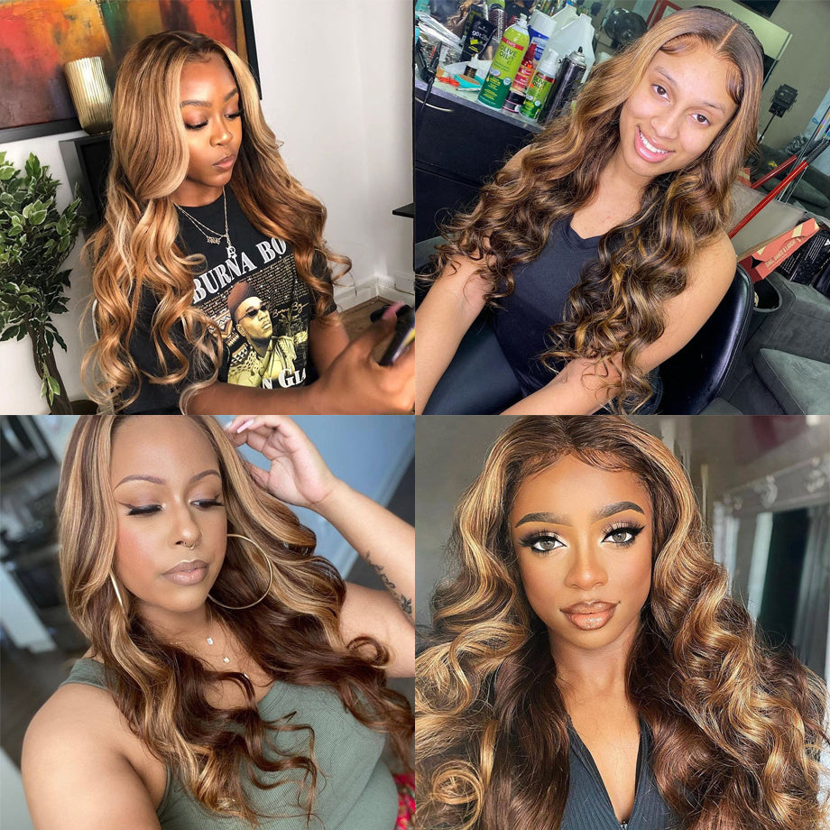 Star Fashion Highlights Blonde Body Wave Human Hair Wig - SHIFRAH NERIAH BEAUTY