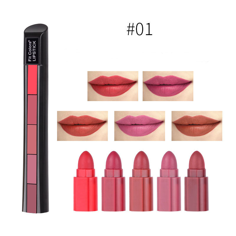 Matte 5-color Lipstick Set Velvet Lip Stick Non-stick Lip Gloss Long Lasting Waterproof Sexy Red Lipstick - SHIFRAH NERIAH BEAUTY