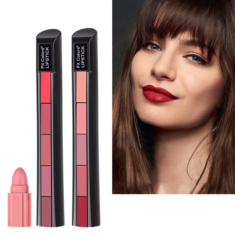 Matte 5-color Lipstick Set Velvet Lip Stick Non-stick Lip Gloss Long Lasting Waterproof Sexy Red Lipstick - SHIFRAH NERIAH BEAUTY