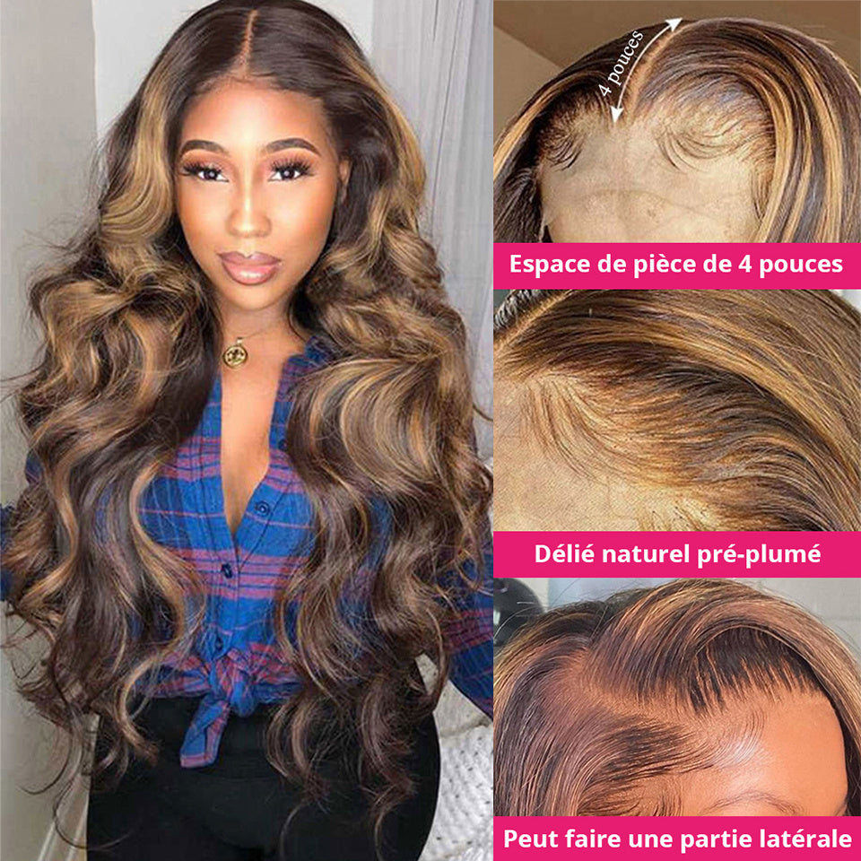 Star Fashion Highlights Blonde Body Wave Human Hair Wig - SHIFRAH NERIAH BEAUTY