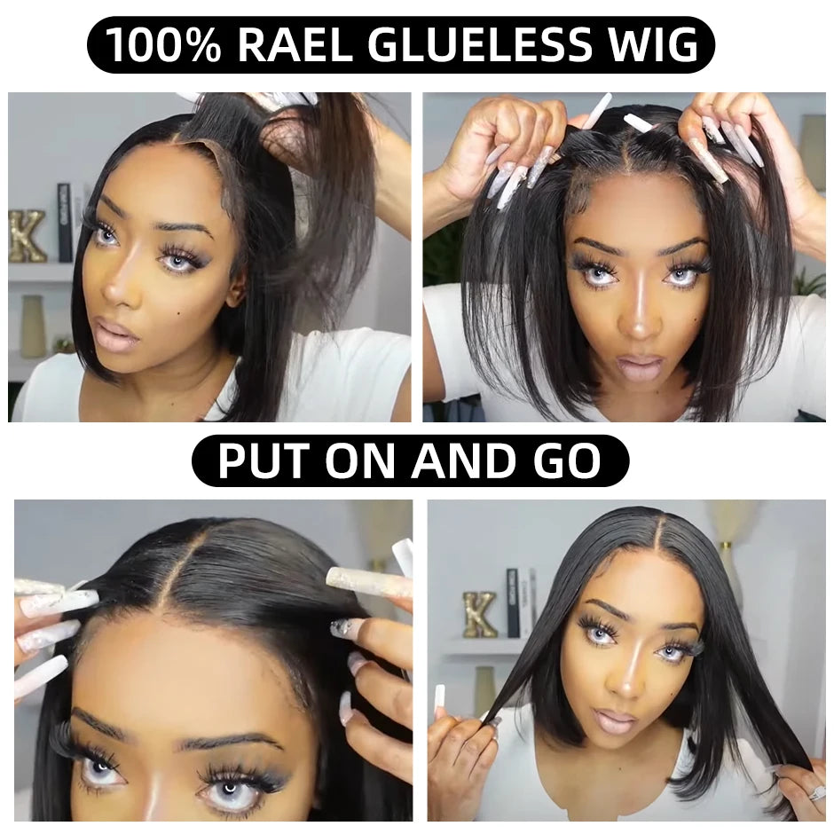 Wear And Go Bob Wigs For Women Human Hair 180% Straight Glueless Wig - SHIFRAH NERIAH BEAUTY