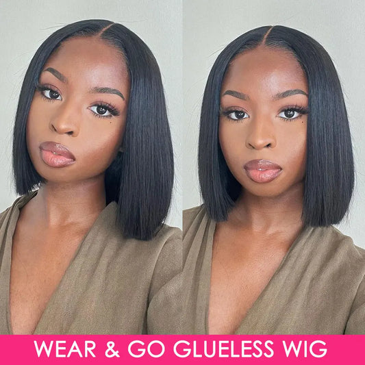 Wear And Go Bob Wigs For Women Human Hair 180% Straight Glueless Wig - SHIFRAH NERIAH BEAUTY